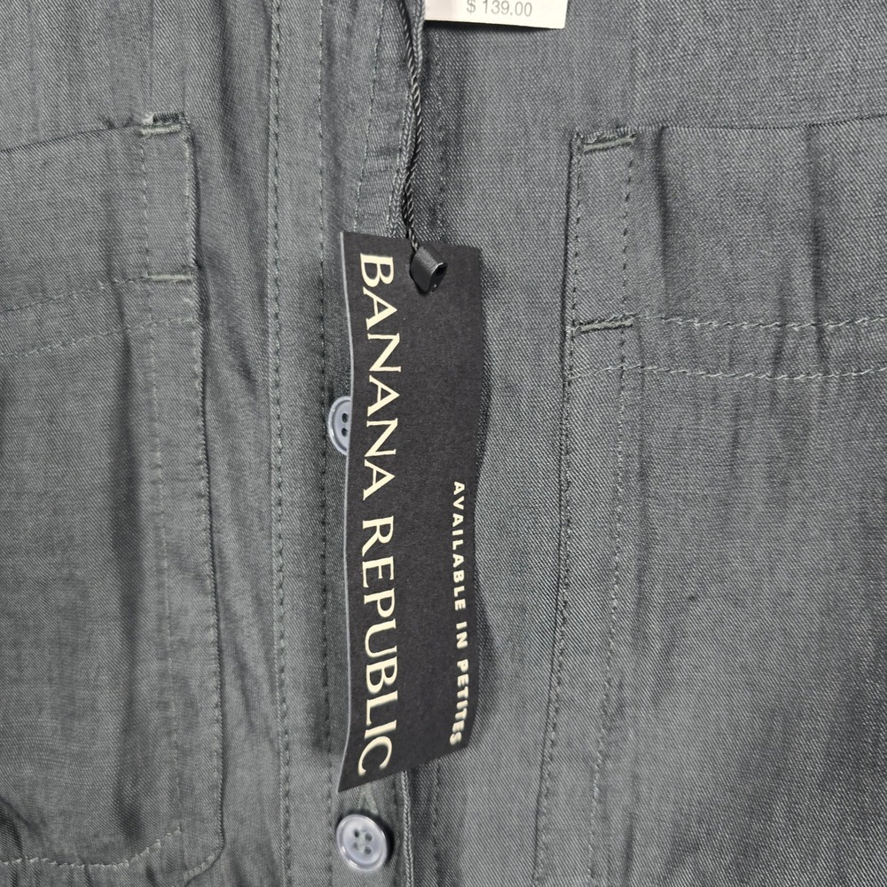 Banana Republic Petite XS Maxi Dress Black Sleeveless Button Front Career Casual - Picture 3 of 13